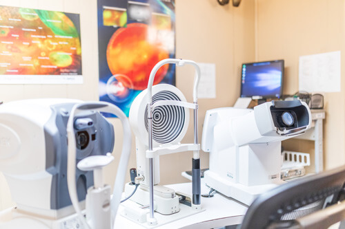 Eye exam at Professional Family Eyecare.